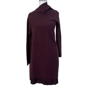 Rag & Bone Reanna 100% Merino Wool Asymmetrical Sweater Dress Sz S Maroon *READ*